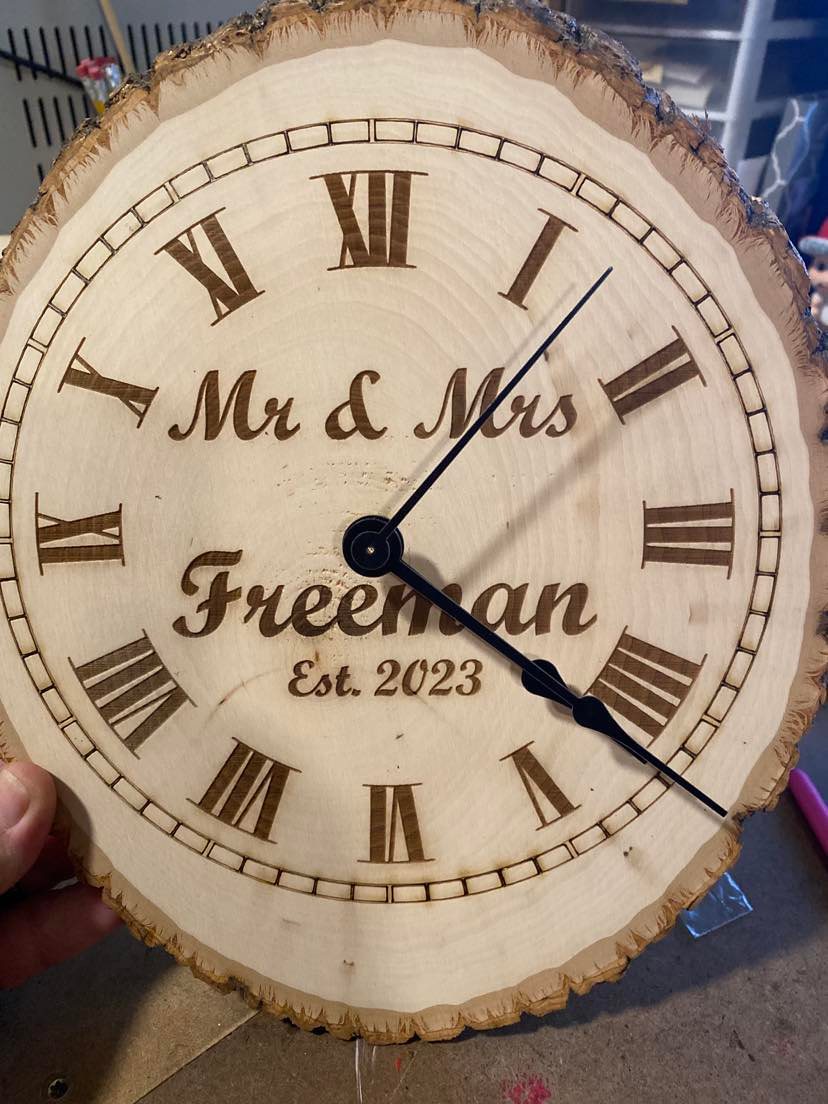 Custom 10 inch Clock made from tree wood with bark